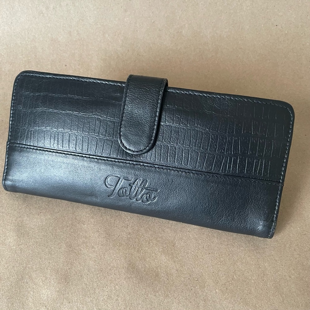Totto Long Folding Wallet, Unisex Black